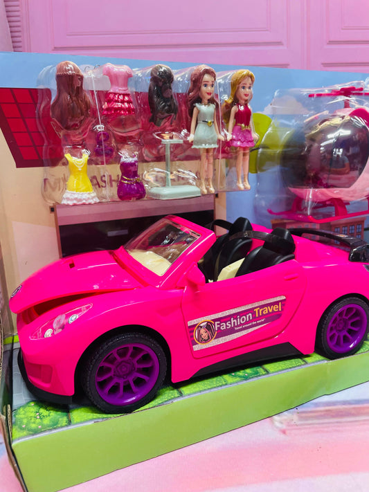 SET CARRO Y HELICOPTERO BARBIE