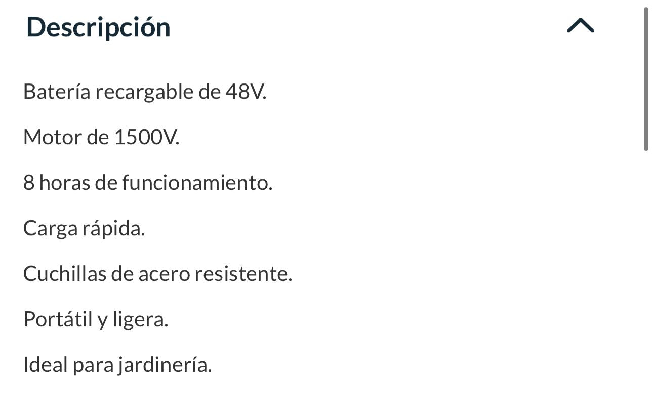 Motosierra recargable