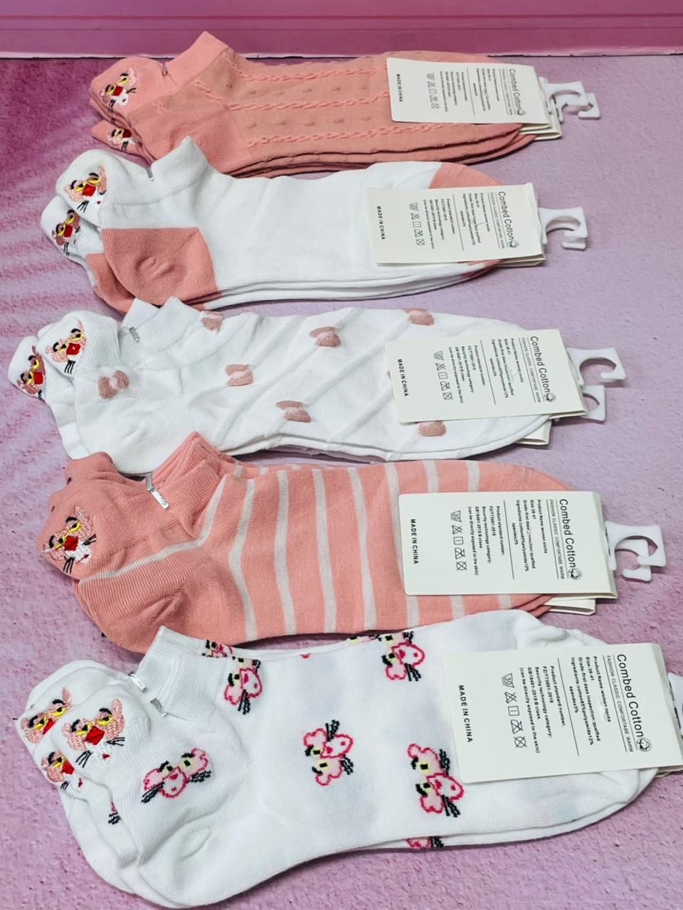 MEDIAS PANTERA ROSA X5