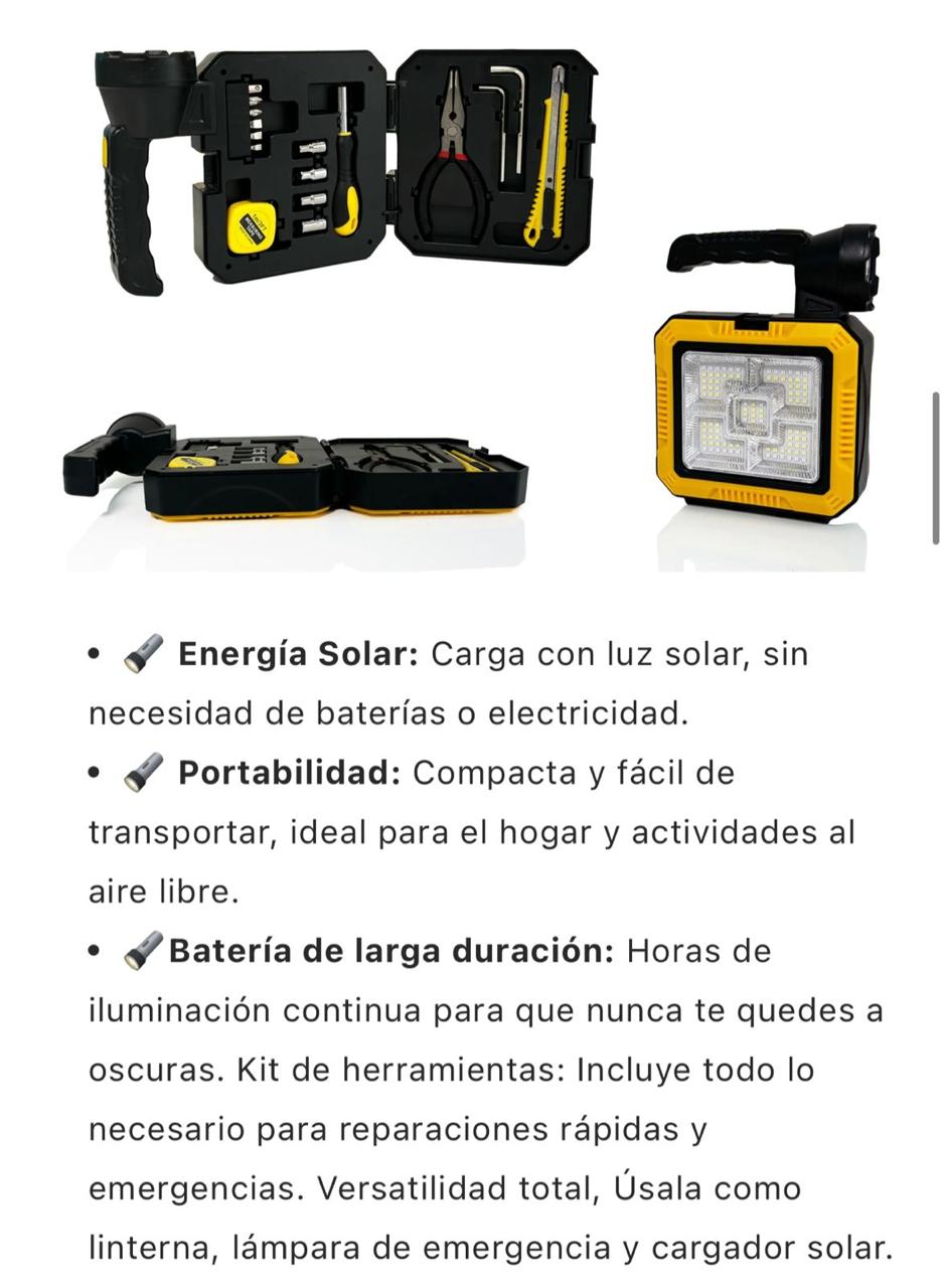 LAMPARA SOLAR CON KIT DE HERRAMIENTAS