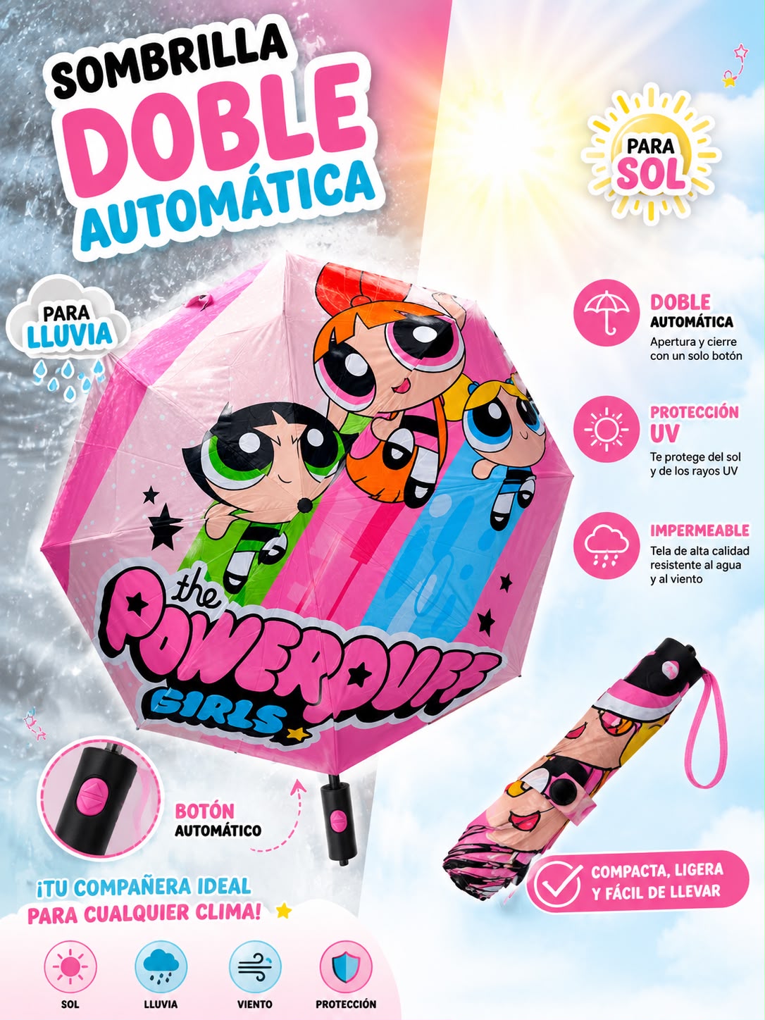 SOMBRILLA DOBLE AUTOMATICA