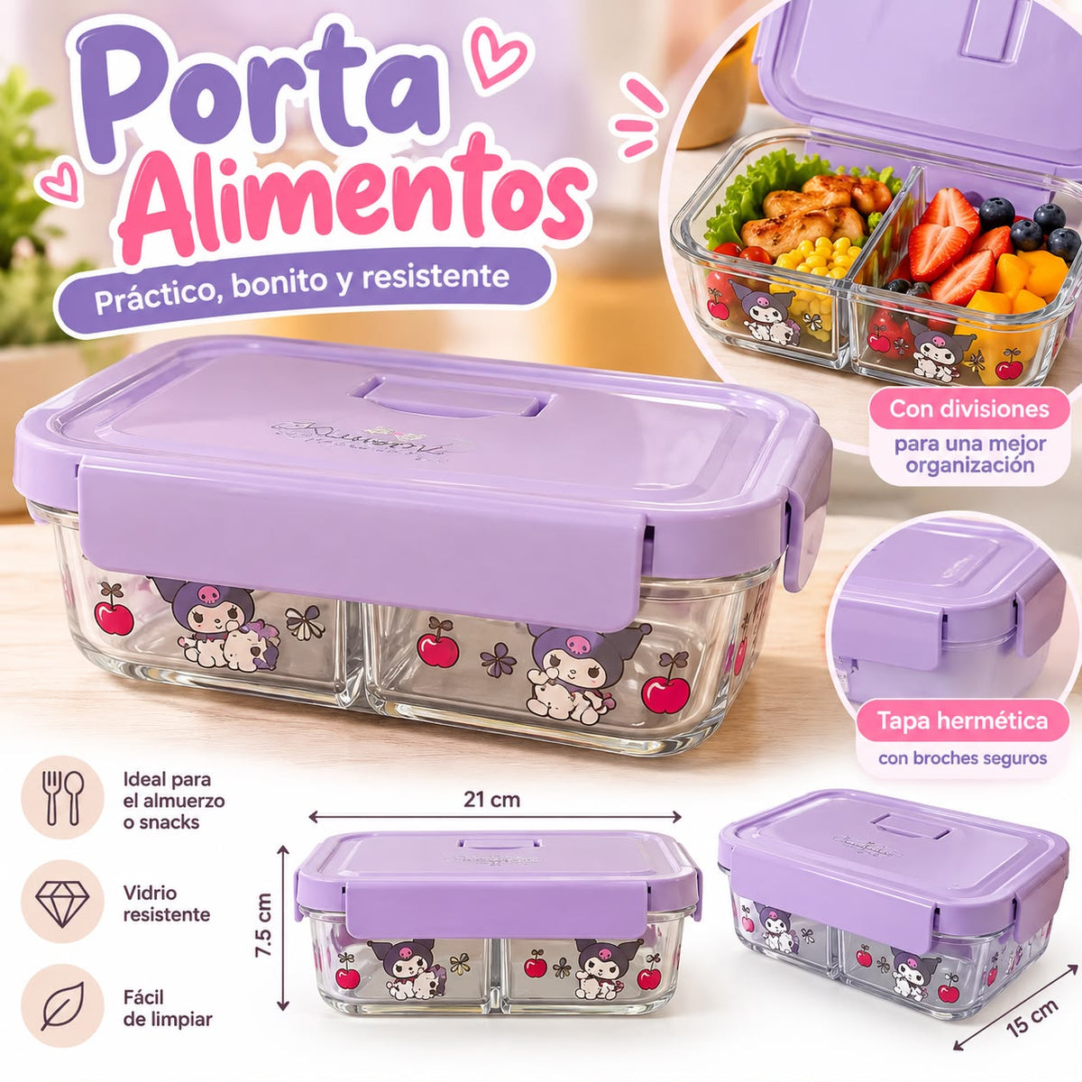 PORTACOMIDA VIDRIO