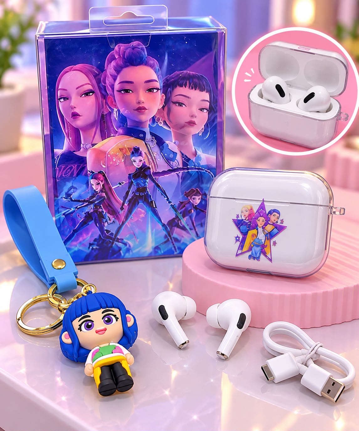 AUDIFONOS CON LLAVERO K-POP